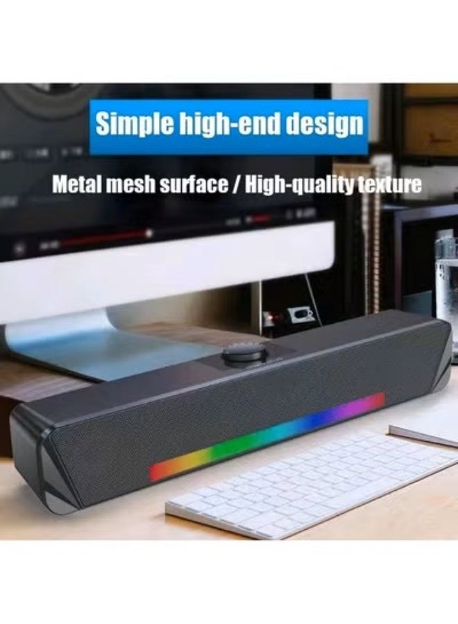 مكبر صوت سلكي بار الصوت TS33 لجهاز الكمبيوتر المكتبي مع اتصال USB ووظيفة بلوتوث باللون الأسود - Image 3